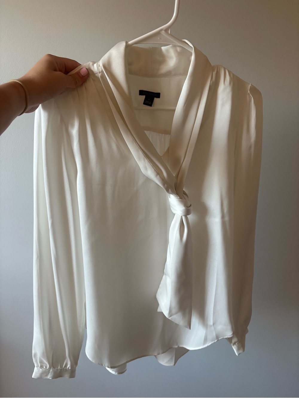 Cream Tie-Neck Blouse - Classic Women's Top
